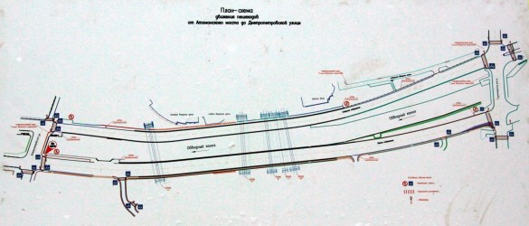 Схема движения пешеходов на Обводном канале