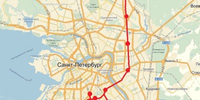 Схема внутригородской электрички в Петербурге